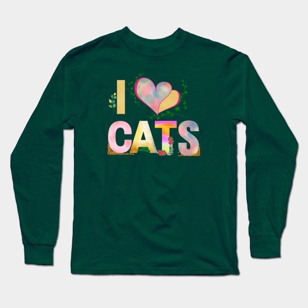 I love cats- watercolor Long Sleeve T-Shirt by Mr.Dom store